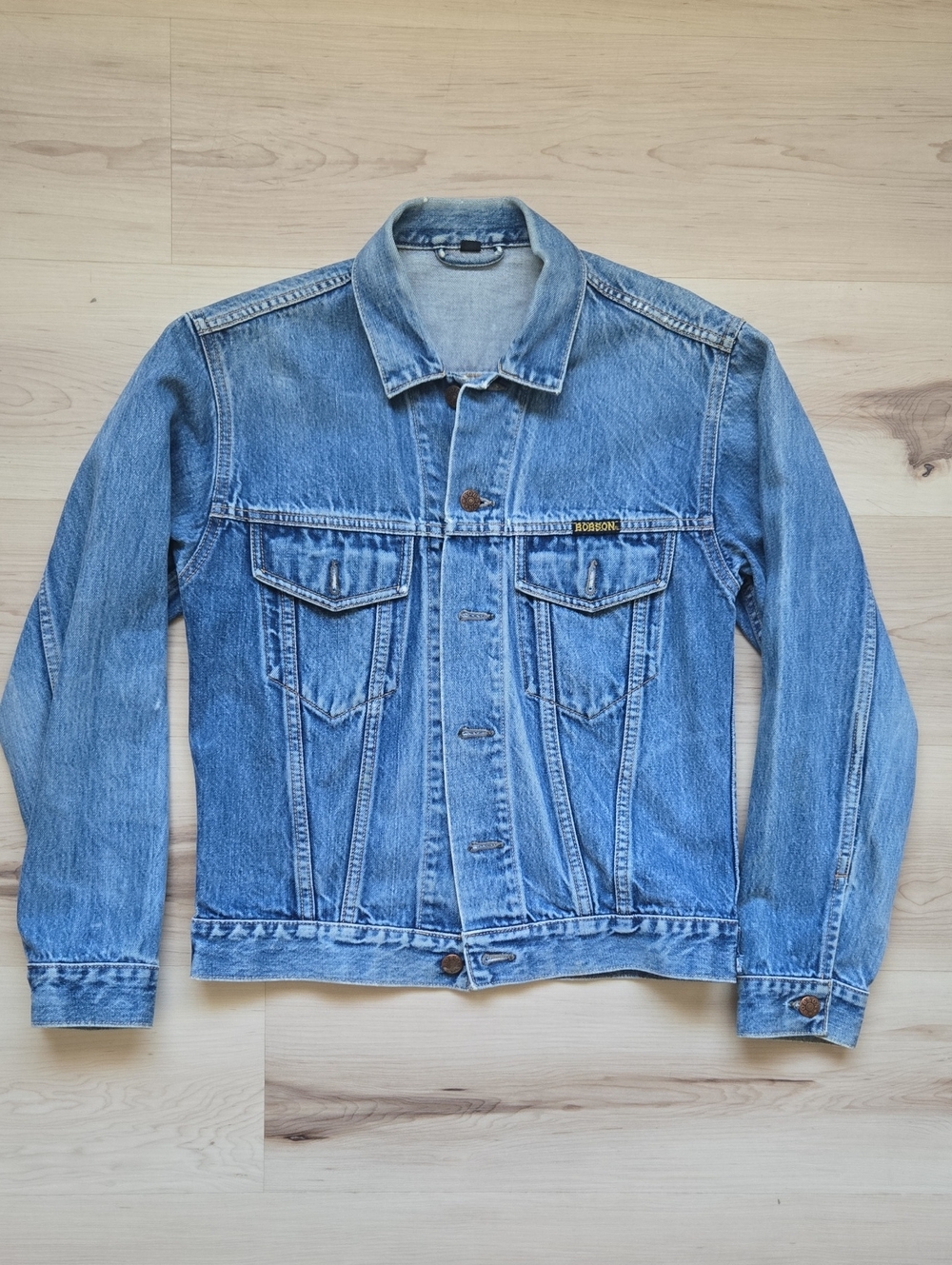 B9bson Vintage Denim Trucker Jacket (Lot 0142), Size 36 (Small)